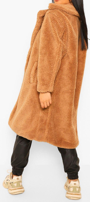 FAUX FUR POCKET TEDDY COAT