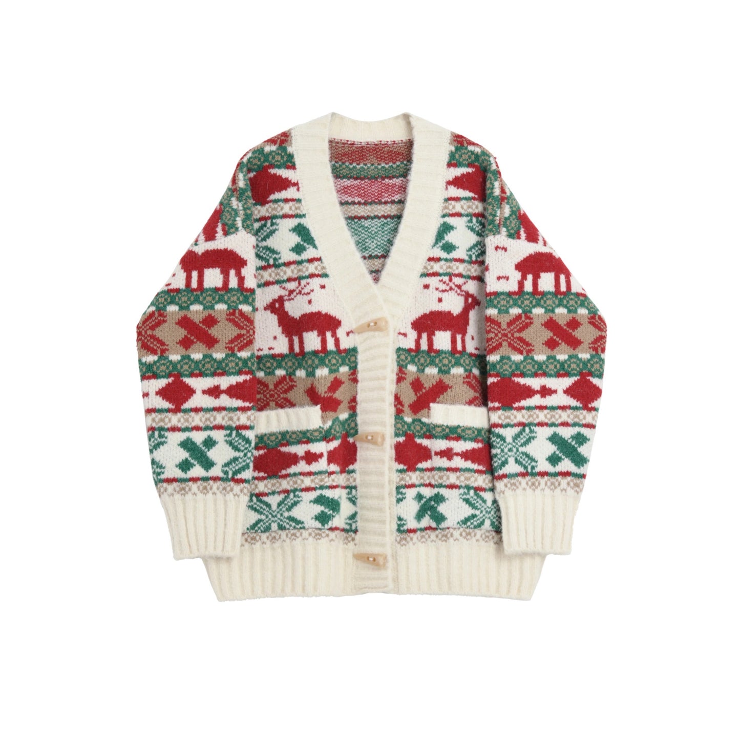 FAIRISLE REINDEER CHRISTMAS VINTAGE CARDIGAN