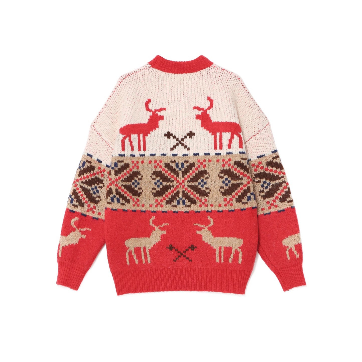 CHRISTMAS FAIRISLE REINDEER AND SNOWFLAKE VINTAGE JUMPER WITH SCARF