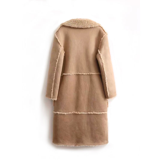 FAUX FUR SUEDE COAT