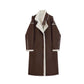 SUEDE FAUX FUR CHOCHOLATE COAT