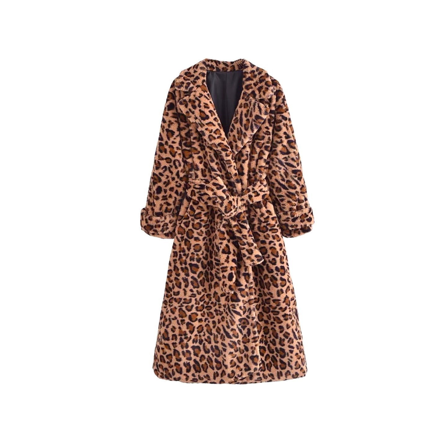 FAUX FUR LEOPARD COAT