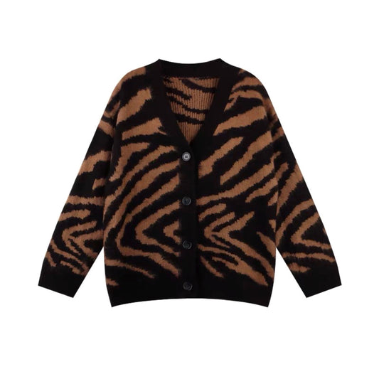 ZEBRA FLUFFY VINTAGE CARDIGAN