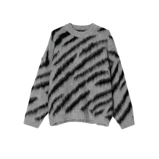 ZEBRA FLUFFY KNITTED JUMPER