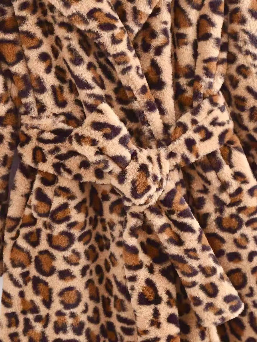 FAUX FUR LEOPARD COAT